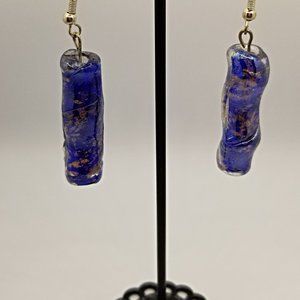Lampwork Earrings Handmade Blue & Purple